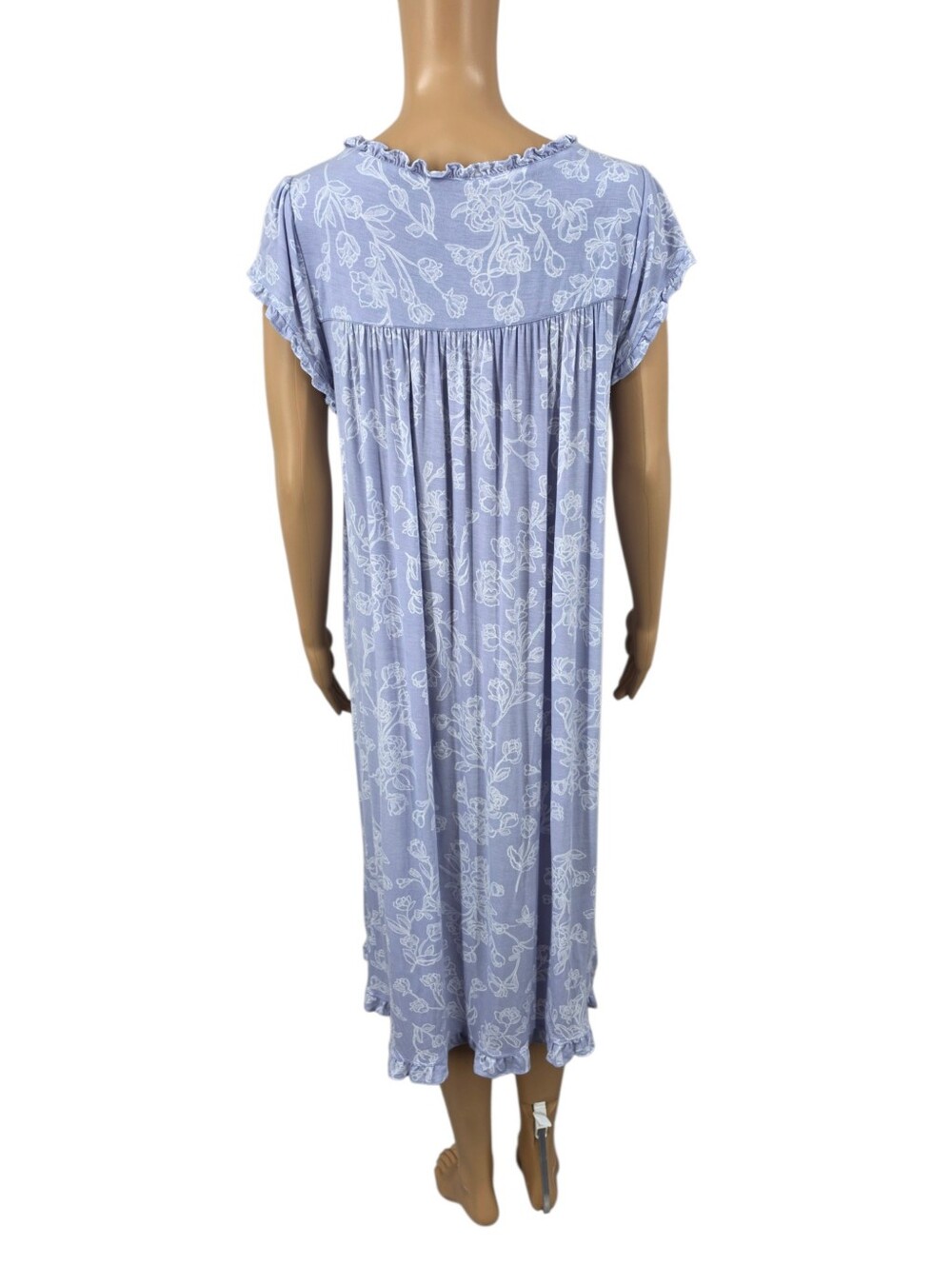 Eileen West Cornflower Toile Modal Jersey Cap Sleeve Waltz Nightgown - Picture 6 of 13
